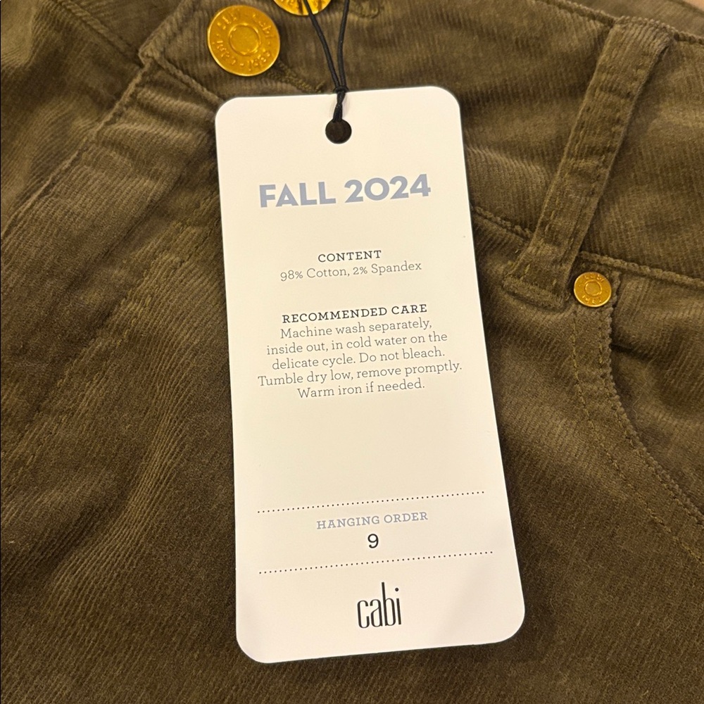 CAbi Jeans Corduroy High-Low Crop Pants Mushroom 12 NWT NEW - Picture 7 of 9